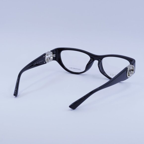 Gucci GG1825O 001 Eyeglasses Shiny Black 54mm Cat Eye Frame - Picture 10 of 11